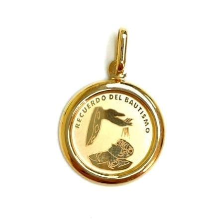 Round Baptism (Made in Italy) Pendant 14K Yellow Gold