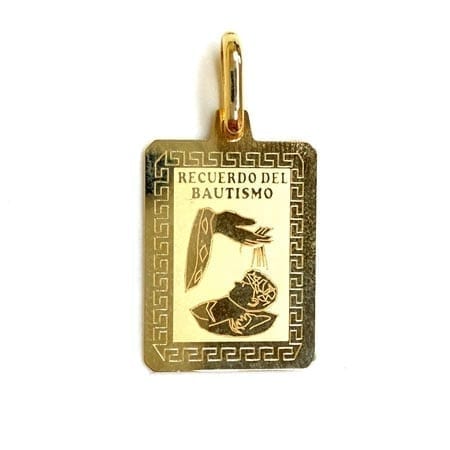 Regtangle Baptism (Made in Italy) Pendant 14K Yellow Gold