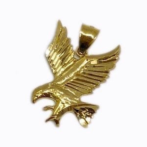 Shiny Eagle Pendant 14K Yellow Gold