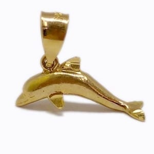 Mini Dolphin Pendant 14K Yellow Gold