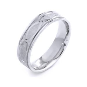 Modern Ovals Design High Quality Finishing Solid Fashion Wedding Band 14K White Gold 6MM Wide By 1.6MM Thick