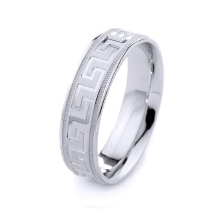Modern Design High Quality Finishing Solid Fashion Wedding Band 14K White Gold 6MM Wide By 1.60MM Thick