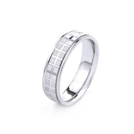 Modern Two Lines Disco Balls Design  High Quality Finishing Solid Fashion Wedding Band 14K White Gold 6MM Wide By 1.60MM Thick