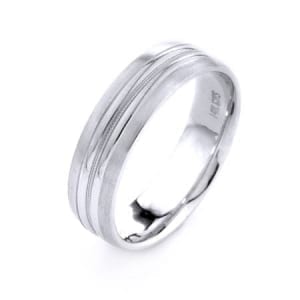 Modern One Line Miligrain Design High Quality Finishing Solid Fashion Wedding Band 14K White Gold 6MM Wide By 1.6MM Thick