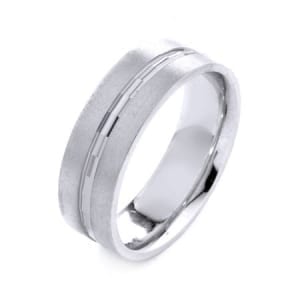 Modern Design High Quality Finishing Solid Fashion Wedding Band 14K White Gold 7MM Wide By 1.6MM Thick