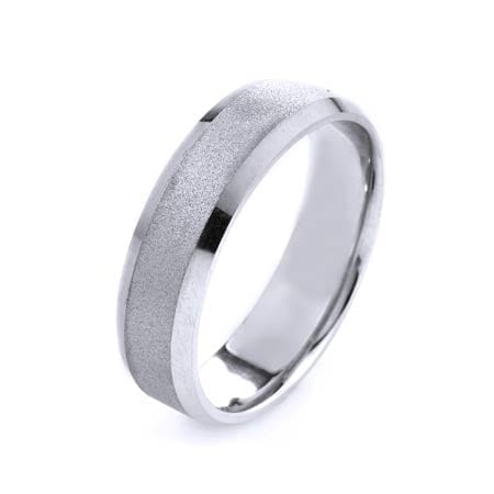 Modern Design High Quality Finishing Solid Fashion Wedding Band 14K White Gold 6MM Wide By 1.6MM Thick