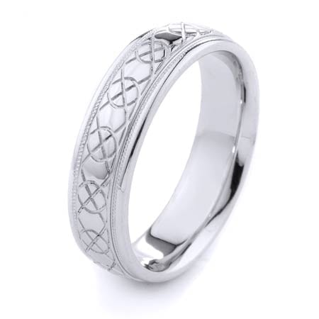 Modern Design High Quality Finishing Solid Fashion Wedding Band 14K White Gold 6MM Wide By 2.00MM Thick