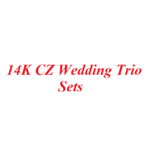 14K CZ Wedding Trio Set